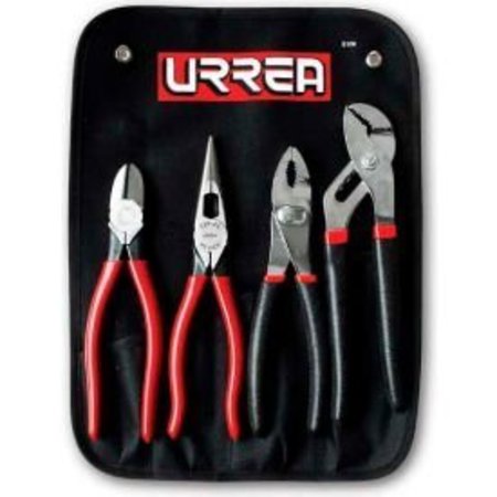 Urrea Urrea J200G 4 Piece Plier Set (Long Nose, Slip Joint, Diagonal, Tongue & Groove) J200G